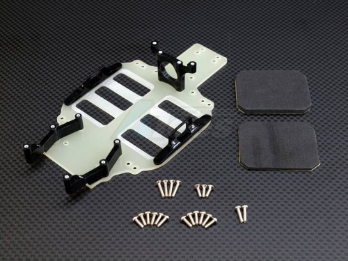 GPM Racing Team Losi Mini-T Fiber Main Chassis With Foam Shim-1set(suitable For 6 Cells Individual Batteries Of 7.2v, And Well-fitted With Original Electrical Parts & Battery Tray)