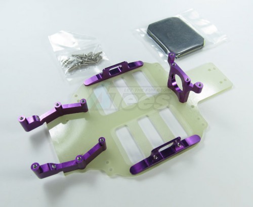 GPM Racing Team Losi Mini-Baja Fibre Main Chassis W/ Aluminum & Foam Shim - 1 Set Purple