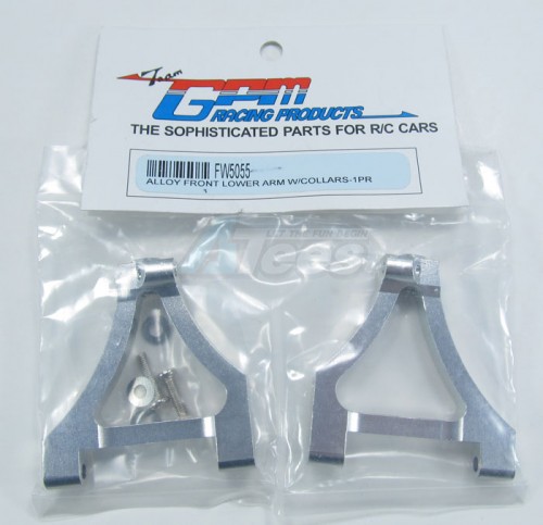 GPM Racing Kyosho FW-05R Aluminum Front Lower Arm With Collars & Shims & Screws -1 Pair Set Silver