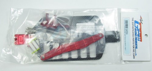 GPM Racing Team Associated RC18T Graphite Full Chassis (Include Battery Strap Plate & Aluminum Mount) 1 set Red
