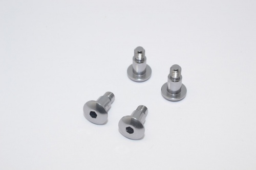 GPM Racing Tamiya GF-01 Aluminium King Pin (5Mmx6.2Mmxm4) - 4Pcs (For Gf01 / Ta01 / Ta02 / Ta03 / Tl01) Gun Metal