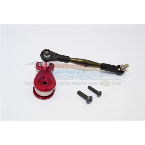 GPM Racing Tamiya GF-01 Aluminium Hi-Torque Servo Saver 25T With Steel Tie Rod - 1Set Red