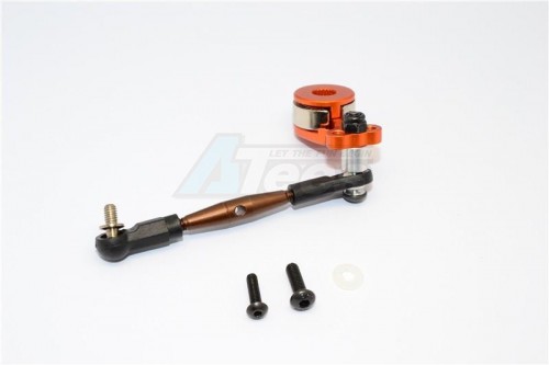 GPM Racing Tamiya GF-01 Aluminium Hi-Torque Servo Saver 25T With Aluminium Tie Rod - 1Set Orange