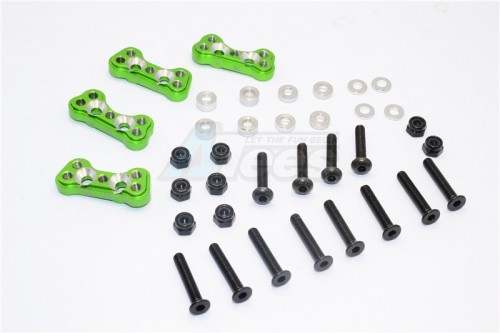 GPM Racing Gmade R1 Aluminium Front & Rear Adjustable Damper Mount - 4Pcs Set Green