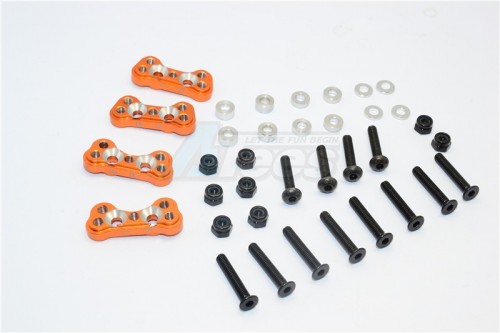 GPM Racing Gmade R1 Aluminium Front & Rear Adjustable Damper Mount - 4Pcs Set Orange
