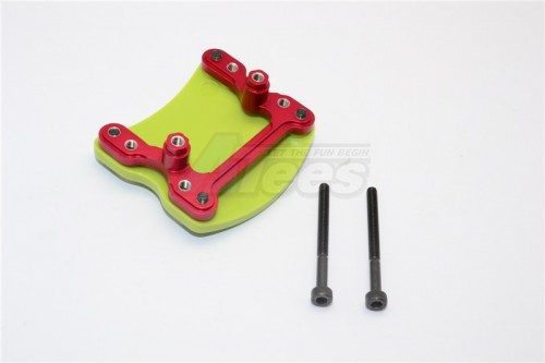 GPM Racing Gmade R1 Aluminium+Plastic Front/Rear Skid Plate Mount - 1Set Red