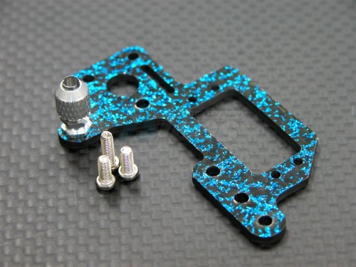 GPM Racing Kyosho Mini Inferno ST Graphite Servo Mount Cover With Screws - 1 Piece Set Blue Graphite Blue