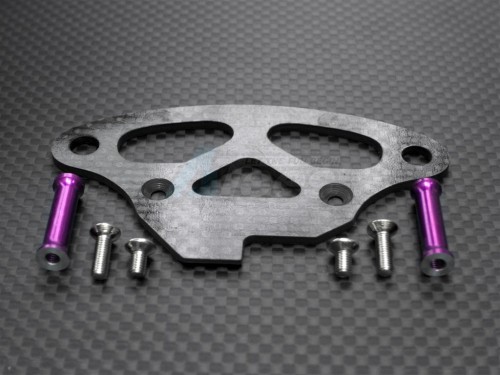GPM Racing HPI RS4 3 Graphite Upper Bumper Mount With Posts & Screws-1 Piece Set Purple