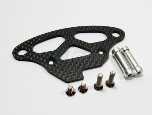 GPM Racing HPI RS4 3 Graphite Upper Bumper Mount With Posts & Screws Set Silver