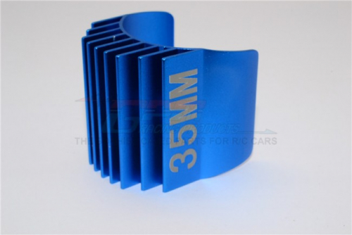 GPM Racing Miscellaneous All Aluminium Motor Heat Sink Mount 35MM For 1/10 05 540 360 Motor- 1Pc Blue
