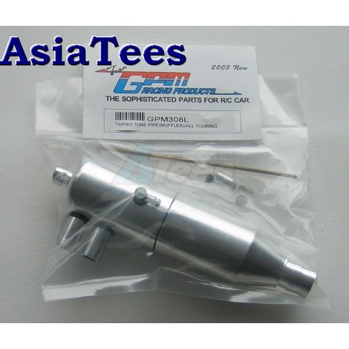 GPM Racing Traxxas Nitro 4-Tec Aluminum Turbo Tuned Pipe Set Silver