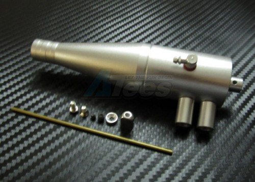 GPM Racing Miscellaneous All Aluminum Turbo Tuned Pipe (muffler) For Nitro Cars / Trucks Silver