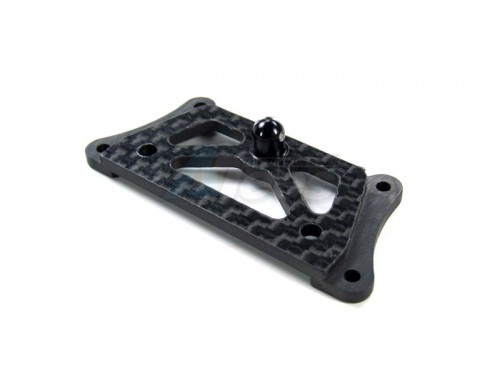 GPM Racing Team Losi Mini-T Graphite Servo Upper Kick Plate With Aluminum Mount - 1 Piece Set Black