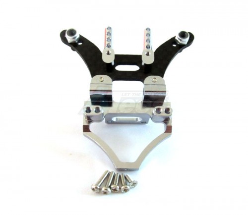 GPM Racing Team Losi Mini-T Graphite Rear Damper Plate With Aluminum Mount & Body Posts & Screws - 1pc Set