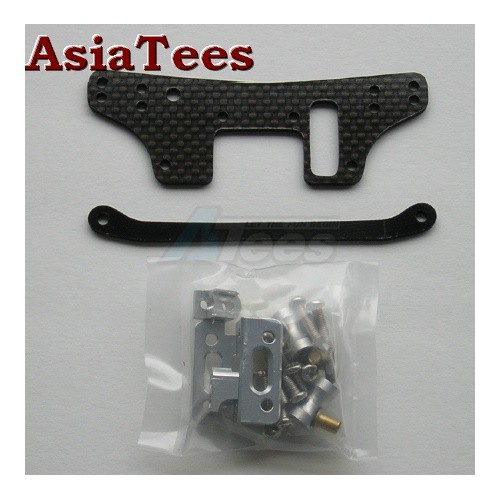 GPM Racing Tamiya TA03 Graphite Front Shock Tower W/ Stay Silver