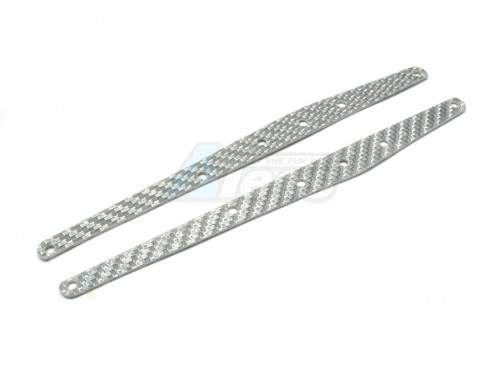 GPM Racing Axial Yeti XL Graphite Rear Links Stiffeners - 1Pr Silver