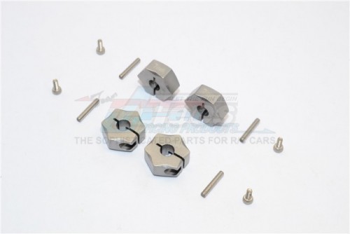 GPM Racing Miscellaneous All Aluminium Wheel Hex Adapter 14MMx7MM - 4Pcs Set Gun Metal