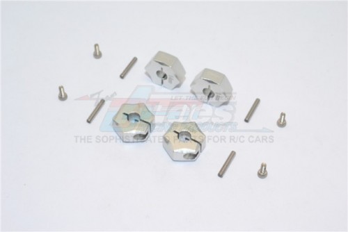 GPM Racing Miscellaneous All Aluminium Wheel Hex Adapter 14MMx7MM - 4Pcs Set Silver