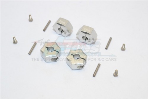 GPM Racing Miscellaneous All Aluminium Wheel Hex Adapter 14MMx8MM - 4Pcs Set Silver