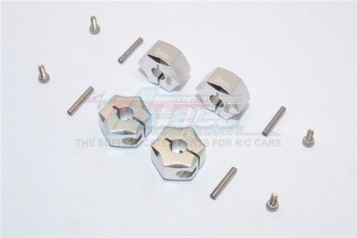 GPM Racing Miscellaneous All Aluminium Wheel Hex Adapter 14MMx9MM - 4Pcs Set Silver