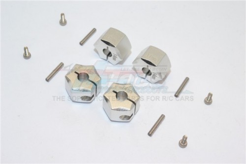 GPM Racing Miscellaneous All Aluminium Wheel Hex Adapter 14MMx11MM - 4Pcs Set Silver