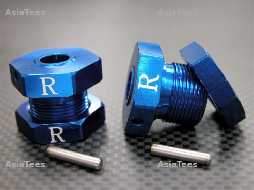 GPM Racing HPI Hellfire Aluminum Drive Adaptor With Pins (Big Size) - 2 Pieces Set Blue