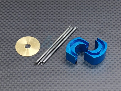 GPM Racing Kyosho Inferno MP7.5 Aluminum- 7075 Clutch Shoe With Bronze Washer & 3pcs Long Springs - 1set Blue