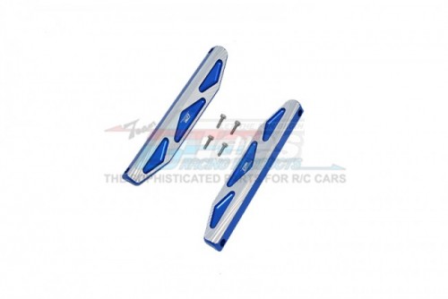 GPM Racing Traxxas Hoss 4X4 VXL Aluminium Chassis Nerf Bars (Silver Inlay A Version) - 6Pcs Set Blue