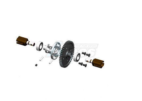 GPM Racing Serpent 705 Aluminum-7075 Middle Belt Rear Puelly (18t) - 1pc Golden Black