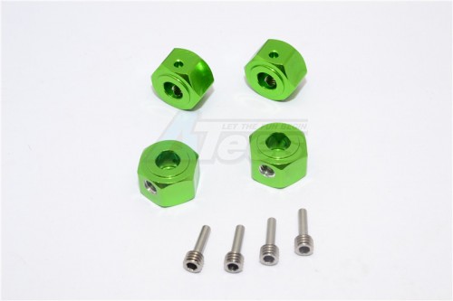 GPM Racing Vaterra K5 Blazer Ascender Aluminium Hex Adapter (12Mmx8Mm)-4Pcs Set Green
