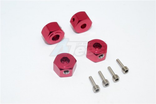 GPM Racing Vaterra K5 Blazer Ascender Aluminium Hex Adapter (12Mmx8Mm)-4Pcs Set Red
