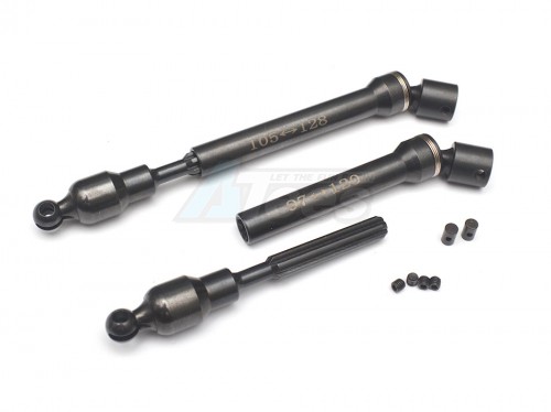 GPM Racing Vaterra K5 Blazer Ascender Hard Steel Main Drive Shaft (97Mm-120Mm For 295 To 315 Wheelbase) - 1Pr Set Black