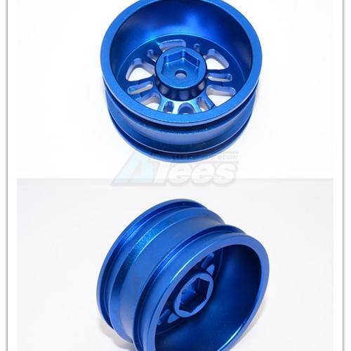 GPM Racing Vaterra K5 Blazer Ascender Aluminium Front/Rear 6 Poles Rims - 1Pr Blue