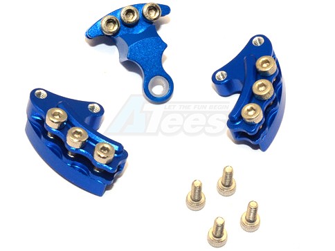 GPM Racing Kyosho Motorcycle Aluminium Brake Rotor Mount - 3Pcs Set Blue