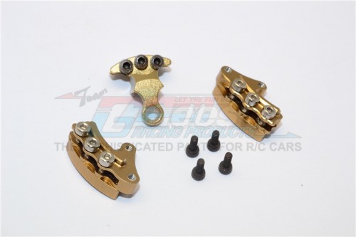 GPM Racing Kyosho Motorcycle Aluminium Brake Rotor Mount - 3Pcs Set Gold