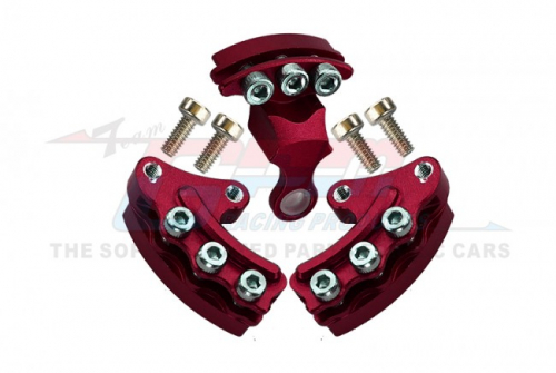GPM Racing Kyosho Motorcycle Aluminium Brake Rotor Mount - 3Pcs Set Red