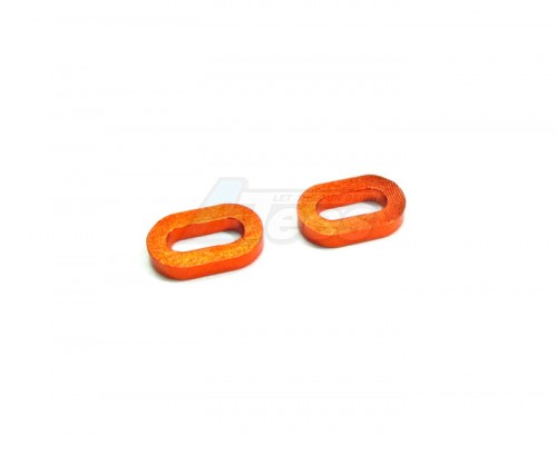 GPM Racing Kyosho Motorcycle Aluminum Oval Washer For Gear Box - 2 Pieces Orange