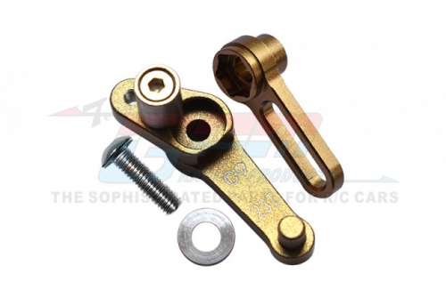 GPM Racing Kyosho Motorcycle Aluminium Servo Arm 23T (C9) & Steering Arm (C10) - 2Pc Set Titanium