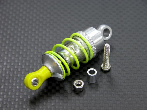 GPM Racing Kyosho Motorcycle Aluminum Drive Shock With Screw & Aluminum Collars - 1pc Set Silver