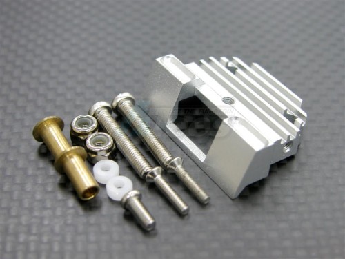 GPM Racing Kyosho Motorcycle Aluminum Drive Stand With Screws & Aluminum Collars & Lock Nuts - 1 Piece Set Silver