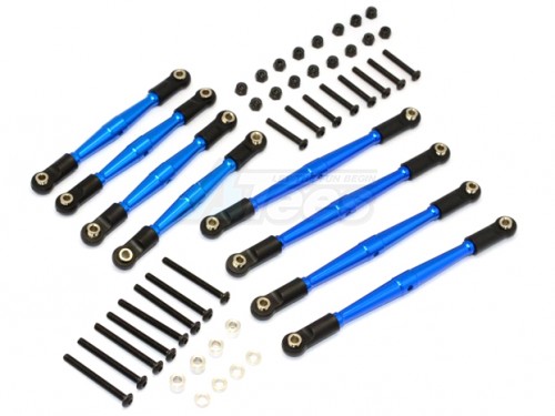 GPM Racing Gmade Komodo Aluminium 4MM Anti-Thread Upper+Lower Link Parts - 8Pcs Set Blue