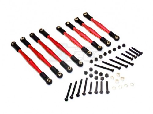 GPM Racing Gmade Komodo Aluminium 4MM Anti-Thread Upper+Lower Link Parts - 8Pcs Set Red