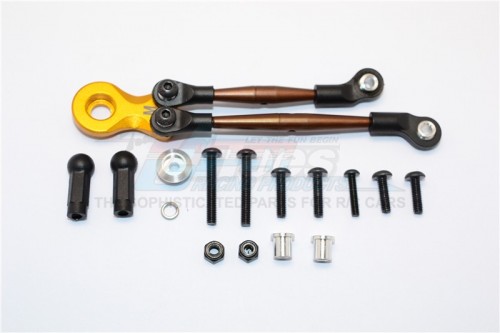GPM Racing Tamiya Lunch Box Spring Steel Modified Anti-Thread Steering Tie Rod With Servo Horn - 1Set Gold