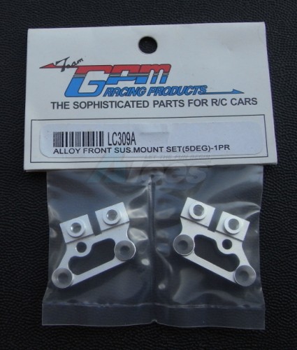 GPM Racing Team Associated RC12L3 Aluminum Front Suspension Mount Set (5 Degree) - 1 Pair Silver
