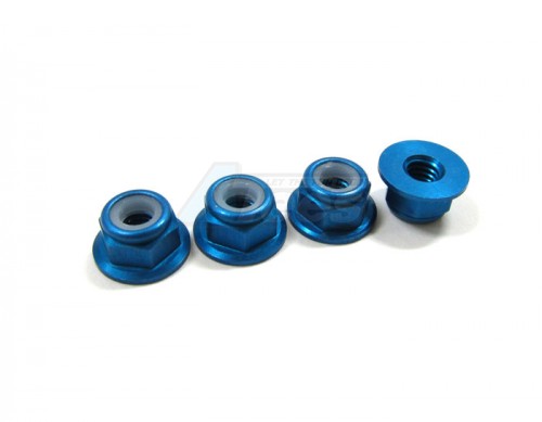 GPM Racing Miscellaneous All Aluminum 4mm Flanged Lock Nuts Blue