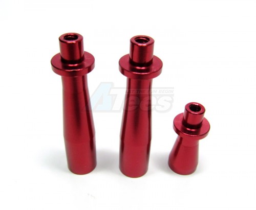GPM Racing Team Losi LST Aluminum Fuel Tank Post - 3pcs Set Red
