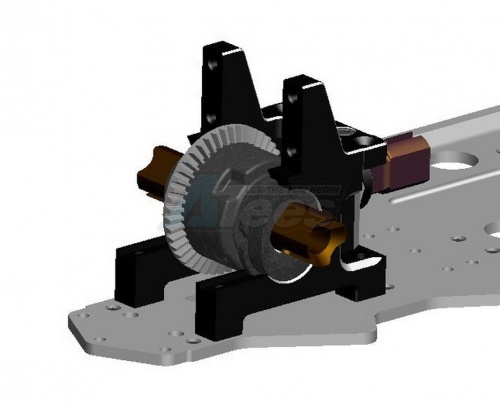 GPM Racing Team Losi LST Aluminum Front/rear Lower Arm With Pins & Delrin Collars & E-clips - 1pr Set Black