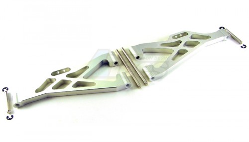 GPM Racing Team Losi LST Aluminum Front Or Rear Lower Arm With Pins & Delrin Collars & E-clips - 1 Pair Set Silver