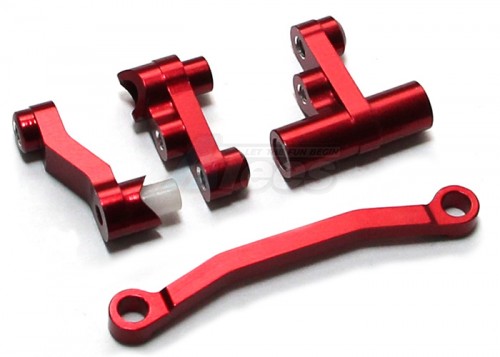 GPM Racing Traxxas Latrax 1/18 Rally Aluminium Steering Assembly - 1 Set Red
