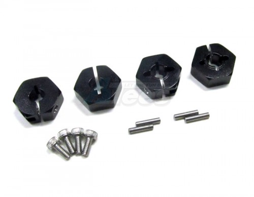 GPM Racing Team Losi Mini 8IGHT Aluminum Hex Adapter 4 Pieces Set Black